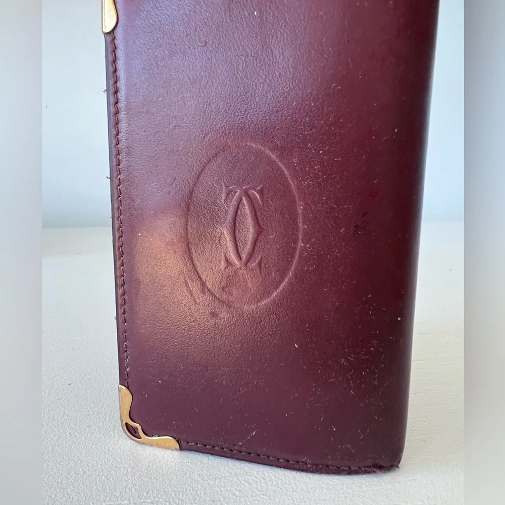 Authentic Must de Cartier, 6 key ring holder . Burgundy calfskin - Picture 6 of 11
